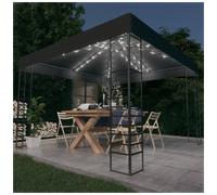 Garden Marquee 3x3x2.7m Anthracite Fabric PA Coating Powder-Coated Steel +43LED