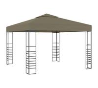 Garden Marquee Taupe 3x3m Polyester Roof, Powder-Coated Steel Frame 2.7m high UV