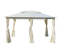 Garden Marquee with Curtains 4x3m White Gazebo Canopy Pavilion Tent vidaXL