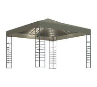 vidaXL Garden Marquee with LED String Lights 3x3 m Taupe Outdoor Sunshade