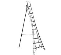 Garden Master® 1 Leg Adjustable Platform Tripod Ladder | Garden/Orchard Ladder | Auto Locking Clips | Claw Grip Feet | Free Rubber Feet | 150kg Load Capacity | EN131 Certified | 9 Steps | 3.6m
