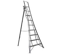 Garden Master® 1 Leg Adjustable Platform Tripod Ladder | Garden/Orchard Ladder | Auto Locking Clips | Claw Grip Feet | Free Rubber Feet | 150kg Load Capacity | EN131 Certified | 7 Steps | 3.0m