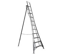 Garden Master® 3 Leg Fully Adjustable Platform Tripod Ladder | Garden/Orchard Ladder | Auto Locking Clips | Claw Grip Feet | Free Rubber Feet | 150kg Load Capacity | EN131 Certified | 9 Steps | 3.6m