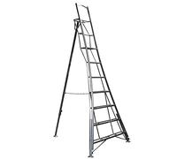 Garden Master® 3 Leg Fully Adjustable Platform Tripod Ladder | Garden/Orchard Ladder | Auto Locking Clips | Claw Grip Feet | Free Rubber Feet | 150kg Load Capacity | EN131 Certified | 7 Steps | 3.0m