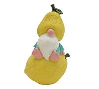 Garden Meditating Gonk Ornament 14.5cm Resin Fun Fruit Statue (Lemon Gonk)