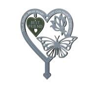 Garden MemorialPlaque Weatherproof Stake Your Wing Were Ready, But Our Heart Were Not For Mom, Dad, Best Friend, Husband, Memorial, Butterfly Memorial Stake, Heart Shaped Yard Stakes