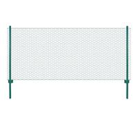 Garden Mesh Fence Green 25x0.5m PVC-coated & Powder-coated Steel, 11 Posts DIY