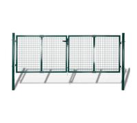 vidaXL Garden Fence Gate 289x100cm/306x150cm Steel Green Patio Wall Grill Door