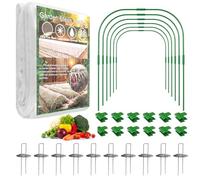 Garden Mesh Netting Kit with Hoops - 3 x 15 m Insect Netting, 6 Sets Garden Hoops, 16 Clips & 10 Garden Pegs Stakes with Washers - Complete Crop Protection System for Vegetables, Plants & Raised Beds