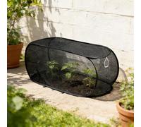 Garden Mesh Plant Covers for Raised Beds Outdoor Crop Cage Netting and Floating Row Cover for Vegetables and Fruits Physical Barrier with 8 Ground Stakes (Black, 90x40x35cm)