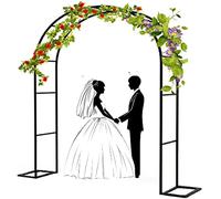 Garden Metal Arch, Adjustable Width and Height, Rose Arches Outdoor Archway Flower Stand Frame for Various Climbing Plants Roses Vines, Wedding, Garden Decoration,W2.4mxH2.2m