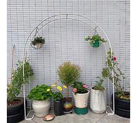 Garden Metal Arch Iron Balloon Arch Climbing Plant Support Outdoor Pera Backyard Decor Lawn Feature (Color: White Size: 200 x 230 x 40 cm)