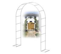 Garden Metal Arch with Base for Roses - 220CM/230CM Trellis for Outdoor Weddings, Backyard, Patio - Dark Green/Black/White Options Available