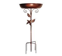 Garden Metal Bird Bath With Leaf Decoration And Upgraded Five-claw Base, Vintage Freestanding Weatherproof Bird Bath And Stand For Outdoor Garden, Yard, Lawn And Patio