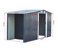 Garden Metal Storage Shed with Log Storage