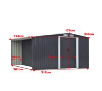 Garden Metal Storage Shed with Log Storage