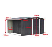 Garden Metal Storage Shed with Log Storage