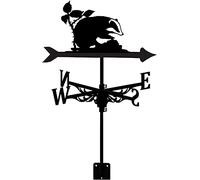 Garden Metal Wind Vane Badger Weather Vane Weathervane Measuring Tool Decorations with Roof Mounted Wind Direction Indicator for Outdoor Roof Farm Yard,B