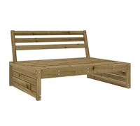 Garden Middle Sofa 120x80 cm Impregnated Wood Pine Berkfield Home Brown One Size