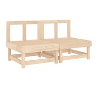 vidaXL Garden Middle Sofas 2 pcs Solid Wood Pine