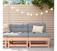 Garden Middle Sofa Natural Douglas 61x61x62cm Pinewood Plywood Beige Cushion Set