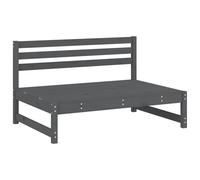 Garden Middle Sofas 2 pcs Grey 120x80 cm Solid Wood Pine Berkfield Home Grey One Size