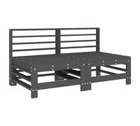 Garden Middle Sofas 2 pcs Grey Solid Wood Pine Berkfield Home Grey One Size