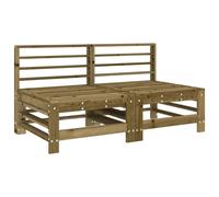 Garden Middle Sofas 2 pcs Impregnated Wood Pine Berkfield Home Brown One Size