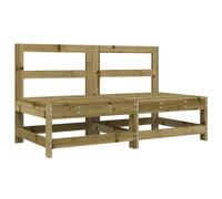 Garden Middle Sofas 2 pcs Impregnated Wood Pine Berkfield Home Brown One Size