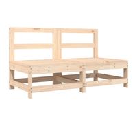 Garden Middle Sofas Outdoor Sofa Sectional 2 pcs Solid Wood Pine vidaXL
