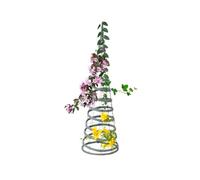 Garden Mile 1.2m Large Garden Metal Faux Rattan Obelisk Cone Pyramid Plant Support Trellis Climbing Frame Plant Support Trellis for Climbing Plants Garden Outdoor Heavy Duty Obelisk in Grey