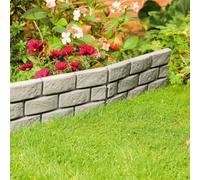 Garden Mile 1.8M Grey Brick Effect Garden Edging - Natural Border Fence Flowerbed Edging Decorative Fencing Tidy Pathways - Weather Resistant Garden Separator Landscape Divider for Driveway Walkway