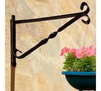 Garden Mile® 10'' Hanging Basket Bracket Garden Flower Basket Hanger Outdoor Hook for Bird Feeders Decorative Plant Hanger for Solar Lights & Wind Chimes Wall Mounted Bracket