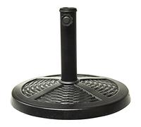 Garden Mile 10kg Round Black Parasol Umbrella Base Rattan Effect - Heavy Duty Weatherproof Traditional Adjustable Black Resin Umbrella Stand for Outdoor Furniture, Patio, Canopy, Gazebo (10Kg)