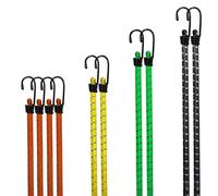 Garden Mile 10pc Bungee Cords With Hooks Elastic Cord Heavy Duty Weatherproof And UV Resistant Long And Small Bungee Cords With Hooks