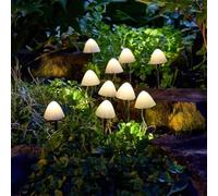 Garden Mile 10pc Solar String Lights Outdoor Garden Mushroom Lighting for Garden String Fairy Lights Warm White LED Fall Outdoor Decor Lighting for Outdoors