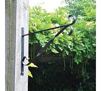 Garden Mile Hanging Basket Brackets 12 Inch Heavy Duty Black Outdoor Planter Hooks Wall Mounted Iron Brackets For Hanging Plants Lanterns Bird Feeders And Windchimes.