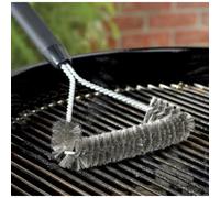 Garden Mile 12" Inch Wire Brush BBQ Grate Cleaner Stainless Steel Heavy Duty Scraper BBQ Brush Three Sided Wire Brushes For Cleaning Barbecue