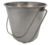 Garden Mile 12 Litre Stainless Steel Bucket Large Capacity - Rust Resistant Metal Buckets With Strong Handle - Versatile Galvanised Metal Bucket For Ash, Coal, Stainless Steel Ice Bucket