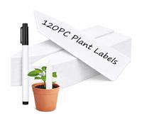 Garden Mile 120 Pack Plant Labels with Marker Pen - Heavy Duty Plastic Garden Seed Labels for Pots, Seedlings & Vegetable Plants - Waterproof Plant Marker Stakes for Outdoor Gardening