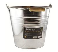 Garden Mile® 12L Galvanised General Purpose Metal Steel Bucket with wooden handle - Heavy Duty Strong Metal Bucket for Fire, Water, Ash, Coal