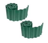 Garden Mile 12M Lawn Edging Border Plastic Lawn Edging Heavy Duty Garden Fence Weatherproof Garden Edging For Flower Beds - Border Edging For Lawns (12cm x 6m Green Border Edging x 2)