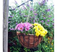Garden Mile 14" Green Wire Hanging Basket Greenhouse Accessories Heavy Duty Hang Up Planters Outdoor Indoor Garden Decor Durable Metal Plant Hanger Liner Not Included