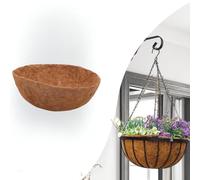 Garden Mile 14 Inch Coco Hanging Basket Liner, Natural Coconut | Natural Biodegradable Coconut Ribre Replacement Liner for Round Hanging Baskets Flower Pots Planters Outdoor Garden Display