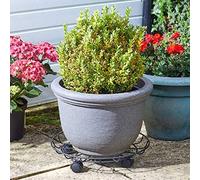 Garden Mile Plant Pot Caddy 15" Portable Plant Stand with Wheels Potted Plant Trolley Heavy Duty Powder Coated Steel Dolly Plant Supports for Outdoor and Indoor Plants