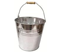 Garden Mile® Large 15L Galvanised General Purpose Metal Steel Bucket Metal Cleaning Bucket Galvanised Bucket Heavy Duty Strong Metal Bucket with wooden handle Steel Ash Coal bucket Fire Water (15L)