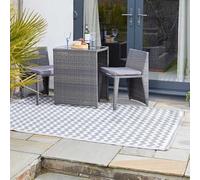 Garden Mile 150cm x 210cm Grey Zig Zag Large Al Fresco Outdoor Rug Large Plastic Carpet, Lightweight Foldable Area Mats, UV Resistant Indoor Outdoor Carpet for RV, Balcony, Beach, Deck