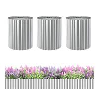 Garden Mile - 15M Metal Garden Border Edging - Heavy Duty Galvanised Steel Garden Edge - Rust Resistant Border Edging for Garden - Weather Resistant (15cm x 5m - x3)