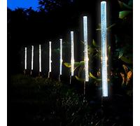 Garden Mile 16Pcs Solar Lights Outdoor Garden Stake Light Waterproof Bubble Effect White Solar Garden Lights for Hallways Driveways Pathway Rechargeable Auto ON/OFF Light Solar Powered For Flower Beds