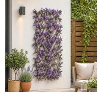 Garden Mile Various Topiary Violet Leaves Artificial Leaf Trellis Spring and Summer Creeping Garden Decoration Faux Climbing Ivy Plants Vines (Vivid Violet Trellis, 180 x 60cm)